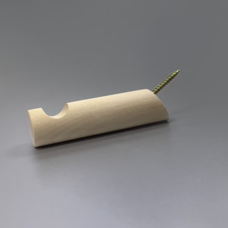 Birch wood wall hook. Minimalist wall storage. Macramé holder. Hat rack hanger