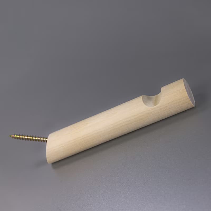 Birch wood wall hook. Minimalist wall storage. Macramé holder. Hat rack hanger