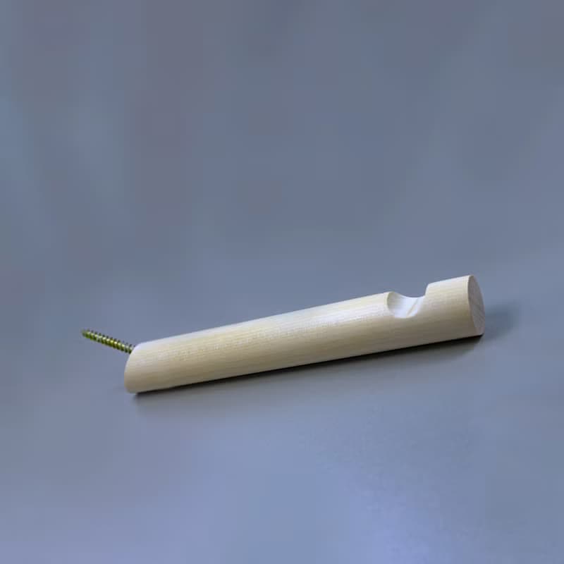 Birch wood wall hook. Minimalist wall storage. Macramé holder. Hat rack hanger