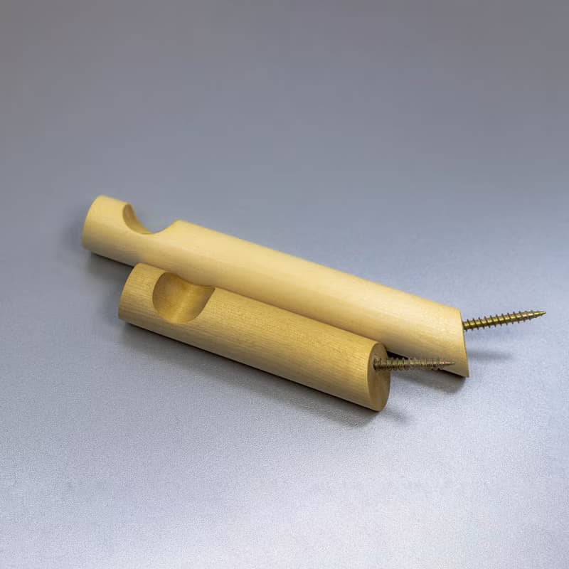 Birch wood wall hook. Minimalist wall storage. Macramé holder. Hat rack hanger