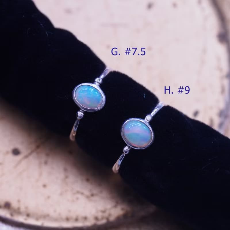 天然蛋白石 歐泊 手工純銀 戒指 尾戒 Opal Handmade