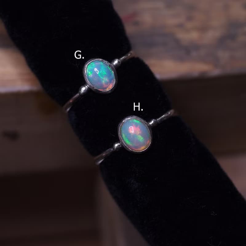 天然蛋白石 歐泊 手工純銀 戒指 尾戒 Opal Handmade