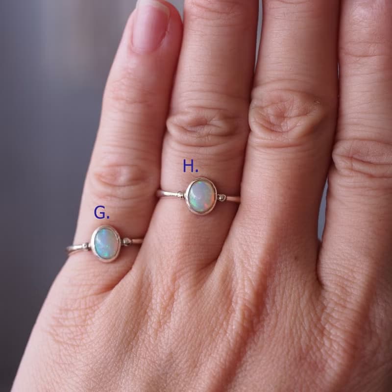 天然蛋白石 歐泊 手工純銀 戒指 尾戒 Opal Handmade
