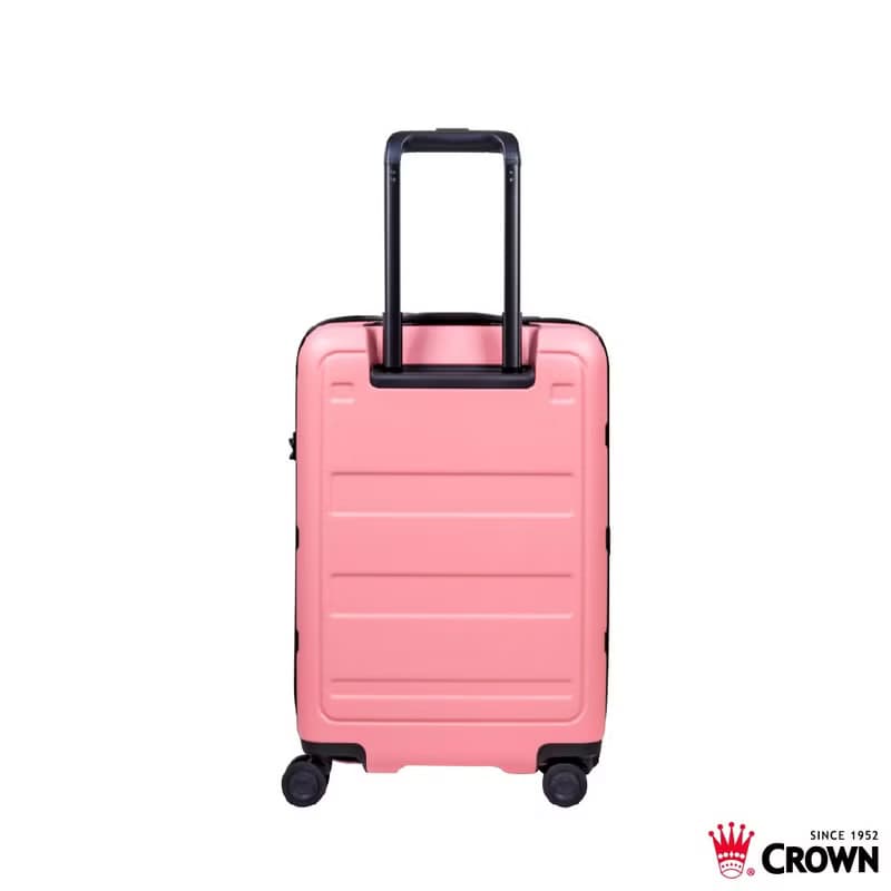 【CROWN】防盜拉鍊 21吋 登機箱  粉色霧面