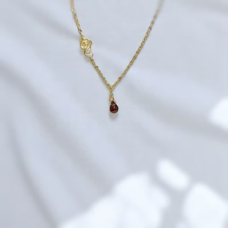 925純銀鍍18K金/沙崙的玫瑰花 女生女友情人節禮物禮盒手鍊B43