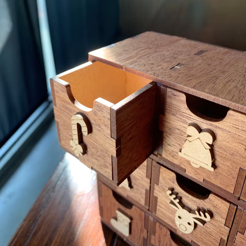 【手作DIY】倒數日曆 飾品收納盒 收納小木櫃 木質  聖誕