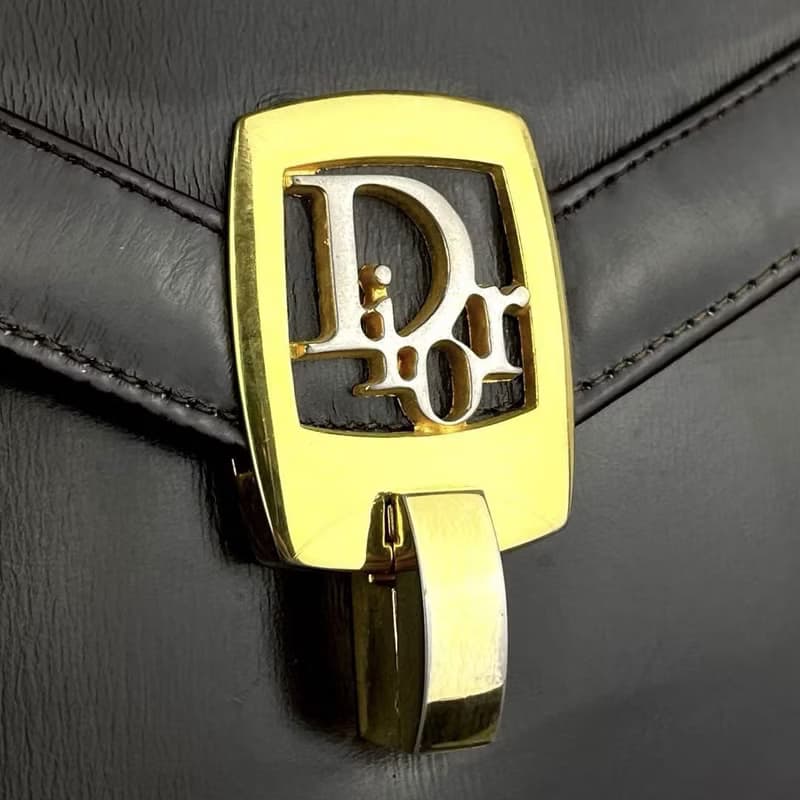 絕版稀有品中古二手Dior咖啡色皮革單肩側背孭親子小包古董信封包