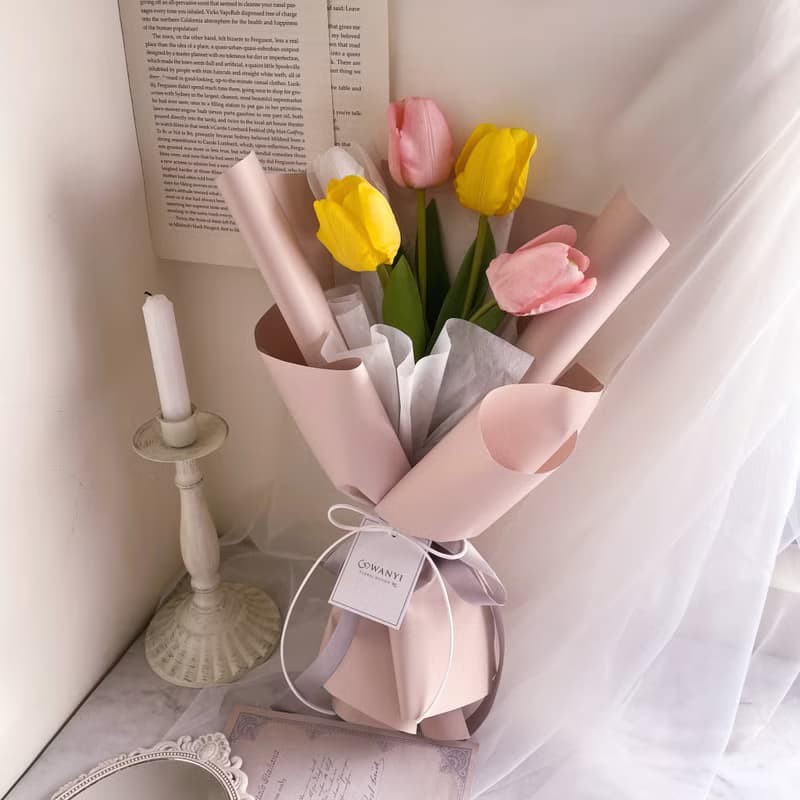 韓式鬱金香質感花束  乾燥花 永生花 情人節 生日禮物 交換禮物