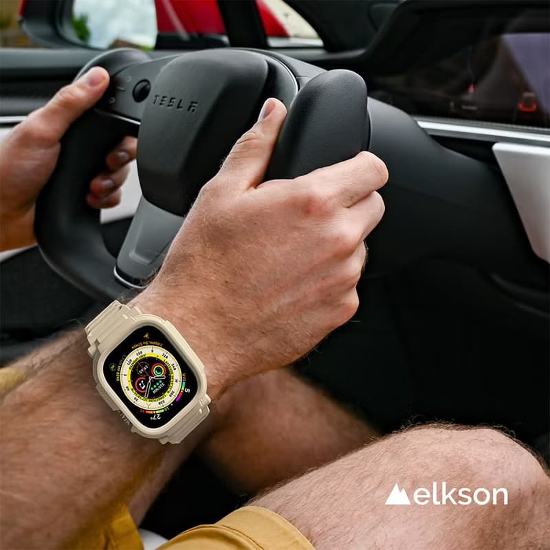 elkson AppleWatch Ultra1/2 QuattroPro一體成形軍規錶帶+鋼化膜