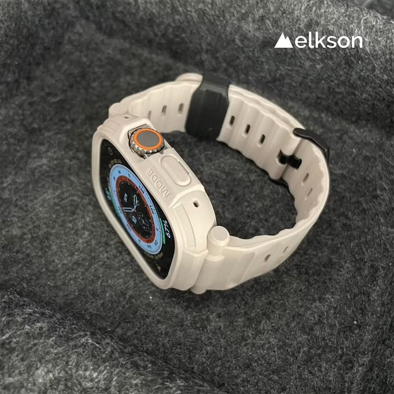 elkson AppleWatch Ultra1/2 QuattroPro一體成形軍規錶帶+鋼化膜