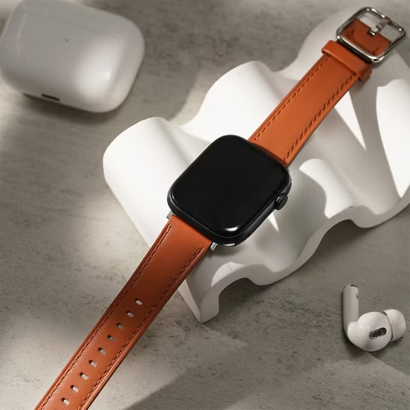 Apple watch - 日字扣 真皮蘋果錶帶 真皮錶帶