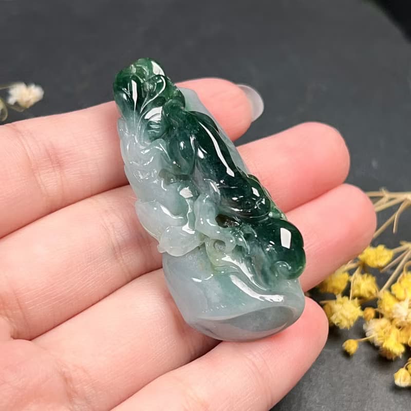 飄花翡翠螭龍 | 天然緬甸A貨翡翠 | 送禮