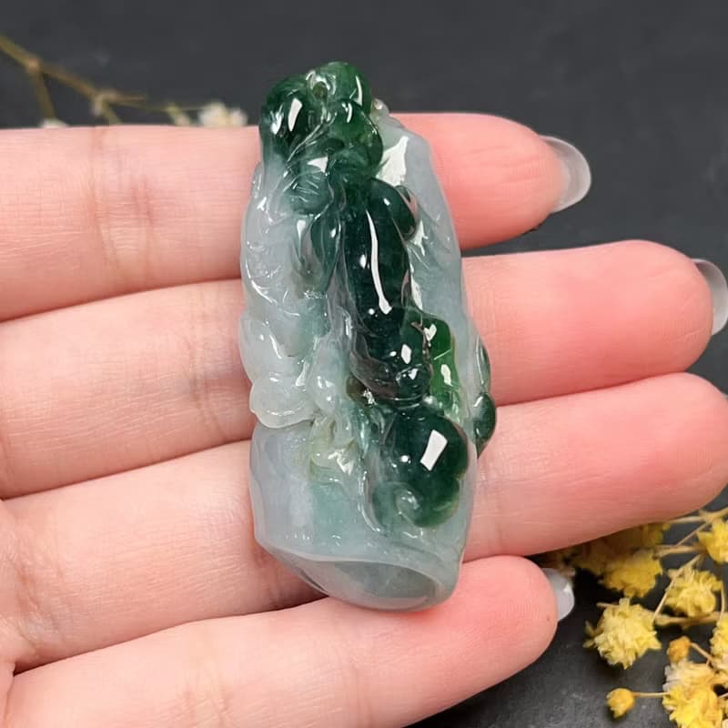 飄花翡翠螭龍 | 天然緬甸A貨翡翠 | 送禮