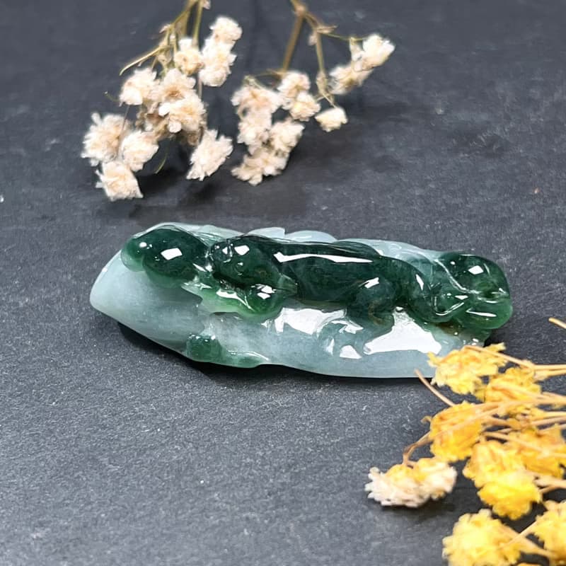 飄花翡翠螭龍 | 天然緬甸A貨翡翠 | 送禮