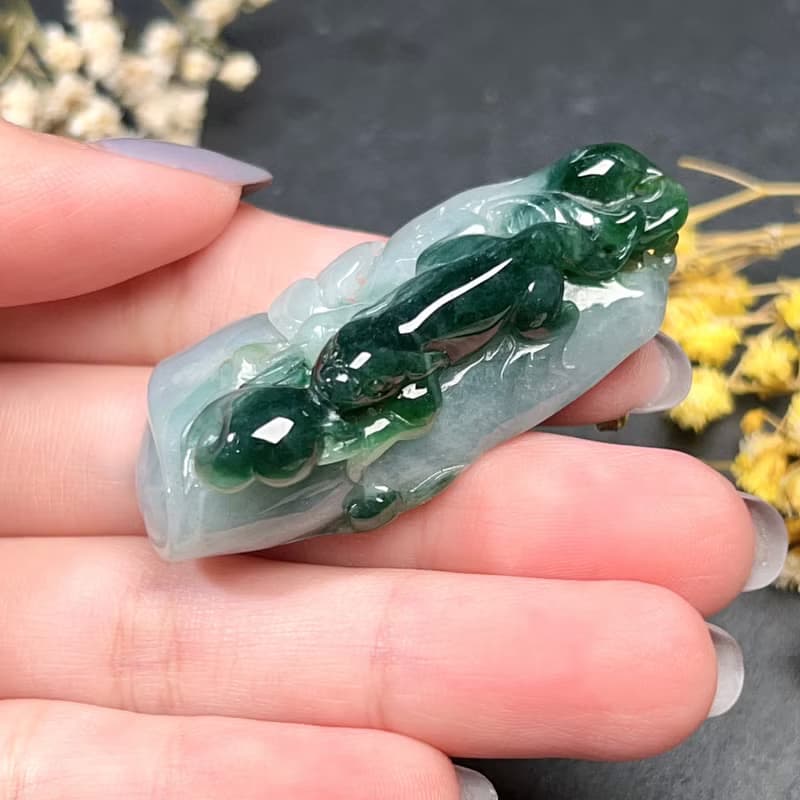 飄花翡翠螭龍 | 天然緬甸A貨翡翠 | 送禮