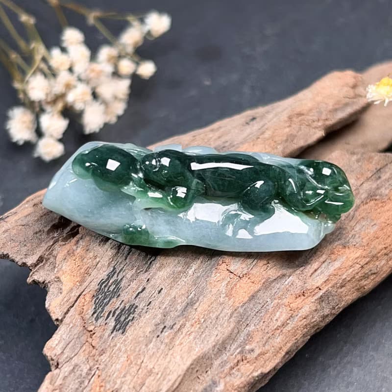 飄花翡翠螭龍 | 天然緬甸A貨翡翠 | 送禮