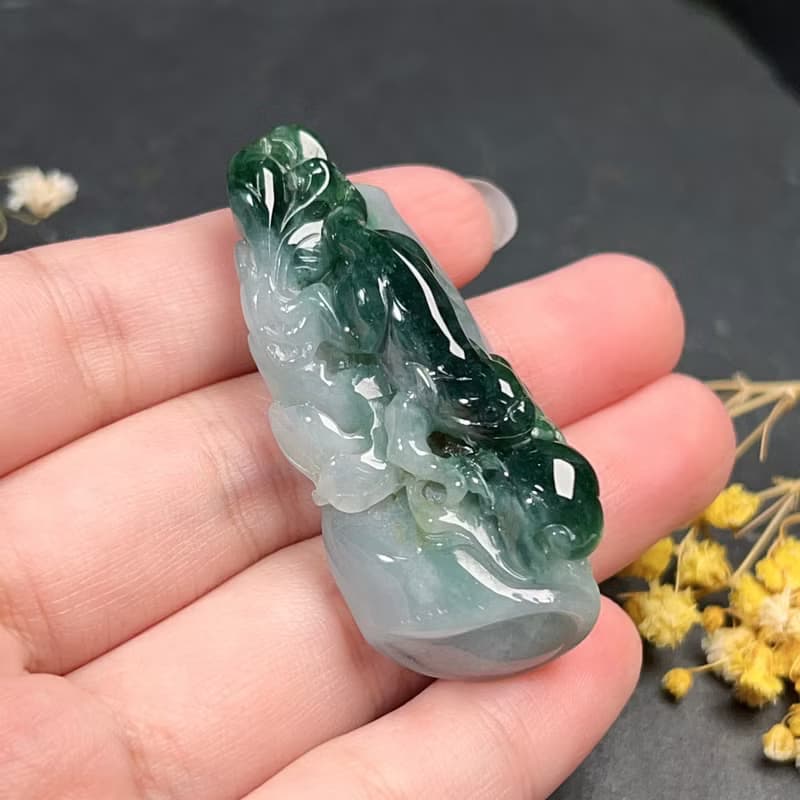 飄花翡翠螭龍 | 天然緬甸A貨翡翠 | 送禮