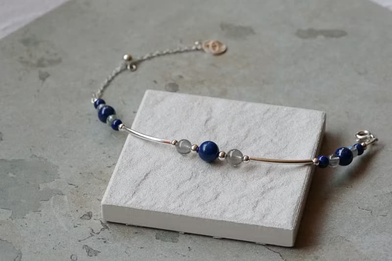 青鳥 - 青金石 拉長石 925純銀手鍊