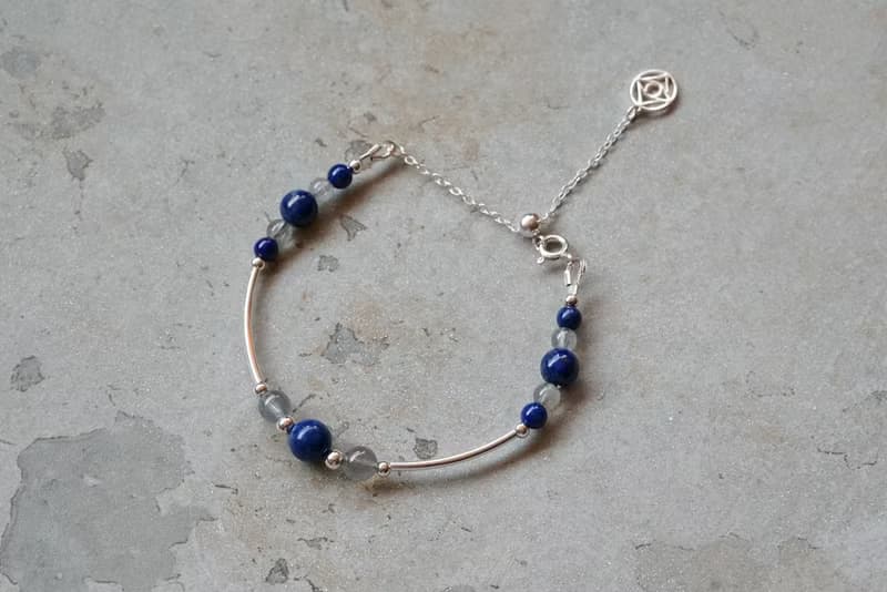 青鳥 - 青金石 拉長石 925純銀手鍊