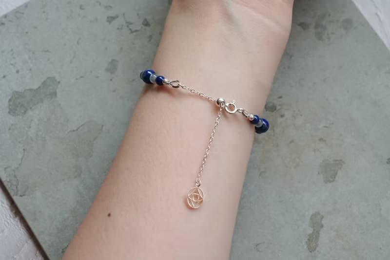 青鳥 - 青金石 拉長石 925純銀手鍊