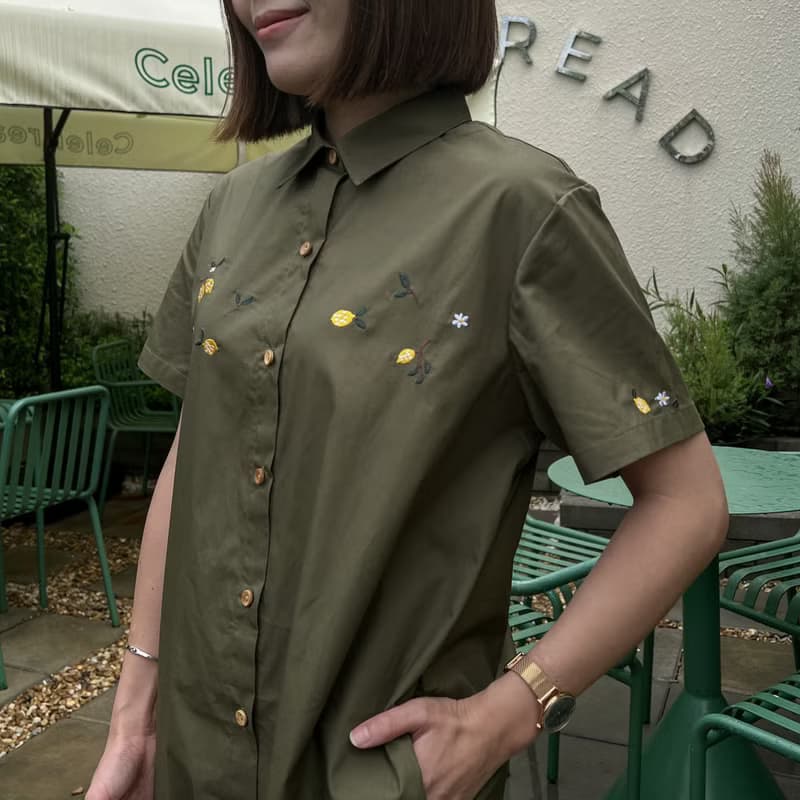 Shirt Dress : 連衣裙  Green綠色的