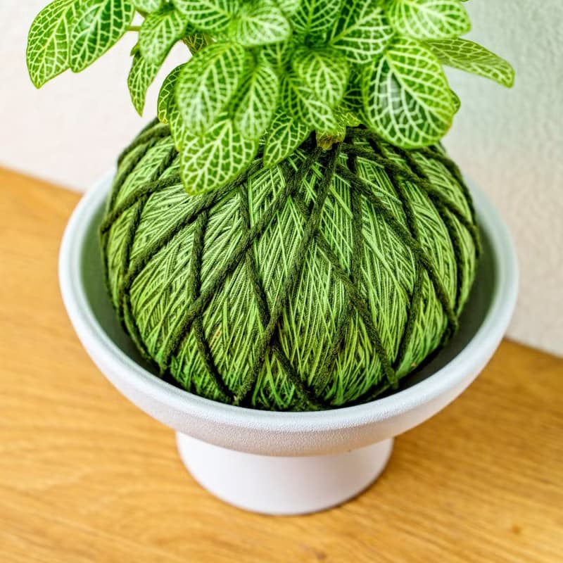 苔球植物 檸檬網紋草草綠苔球加磨砂高腳缽 苔球 苔玉 禮物 送禮
