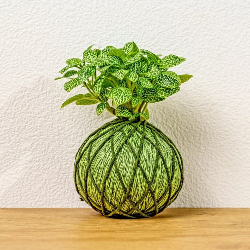 苔球植物 檸檬網紋草草綠苔球加磨砂高腳缽 苔球 苔玉 禮物 送禮