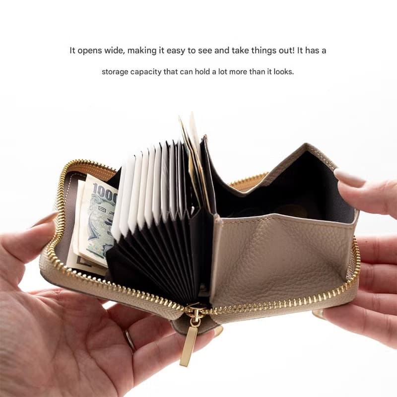 お札が折れない コンパクトウォレット 【 刺繍 パンダ 】 本革 シュリンクレザー ミニ財布 ギフト A316I