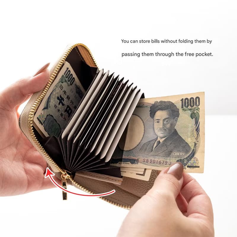 お札が折れない コンパクトウォレット 【 刺繍 パンダ 】 本革 シュリンクレザー ミニ財布 ギフト A316I