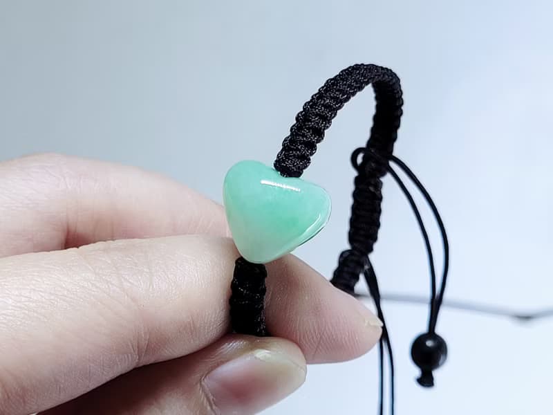 【親翠】天然翡翠 果陽綠仙氣立體胖愛心極簡平結手繩 送禮首選