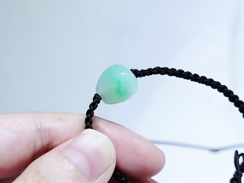 【親翠】天然翡翠 果陽綠仙氣立體胖愛心極簡平結手繩 送禮首選