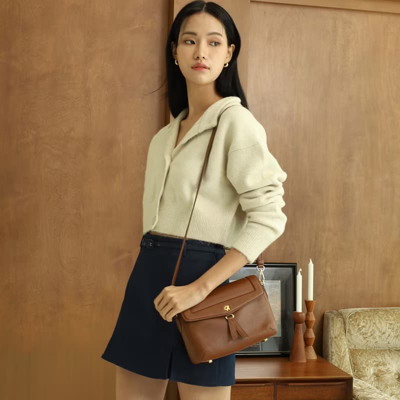 Ruby (Chocolate) : Leather bag, Cross-body bag, Brown, Handbag