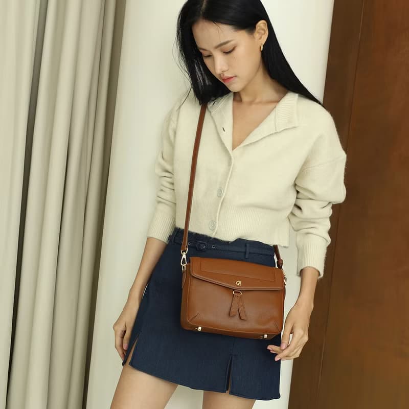 Ruby (Chocolate) : Leather bag, Cross-body bag, Brown, Handbag