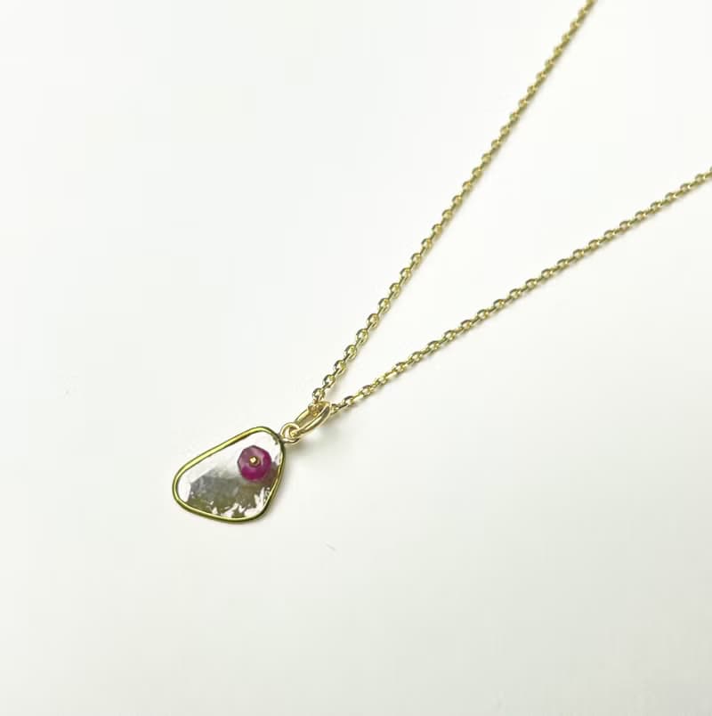 Nebulous Starfield Drift椒鹽鑽+寶石墜子項鍊