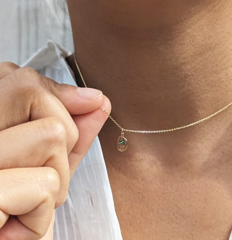 Nebulous Starfield Drift椒鹽鑽+寶石墜子項鍊