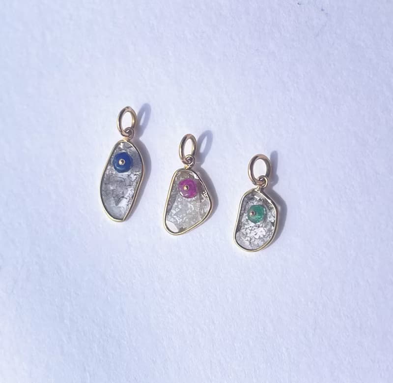 Nebulous Starfield Drift椒鹽鑽+寶石墜子項鍊