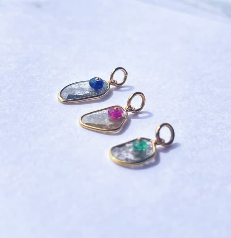 Nebulous Starfield Drift椒鹽鑽+寶石墜子項鍊