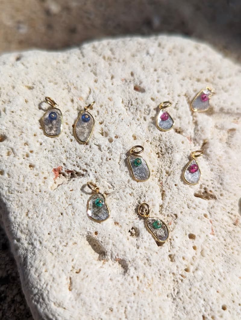 Nebulous Starfield Drift椒鹽鑽+寶石墜子項鍊