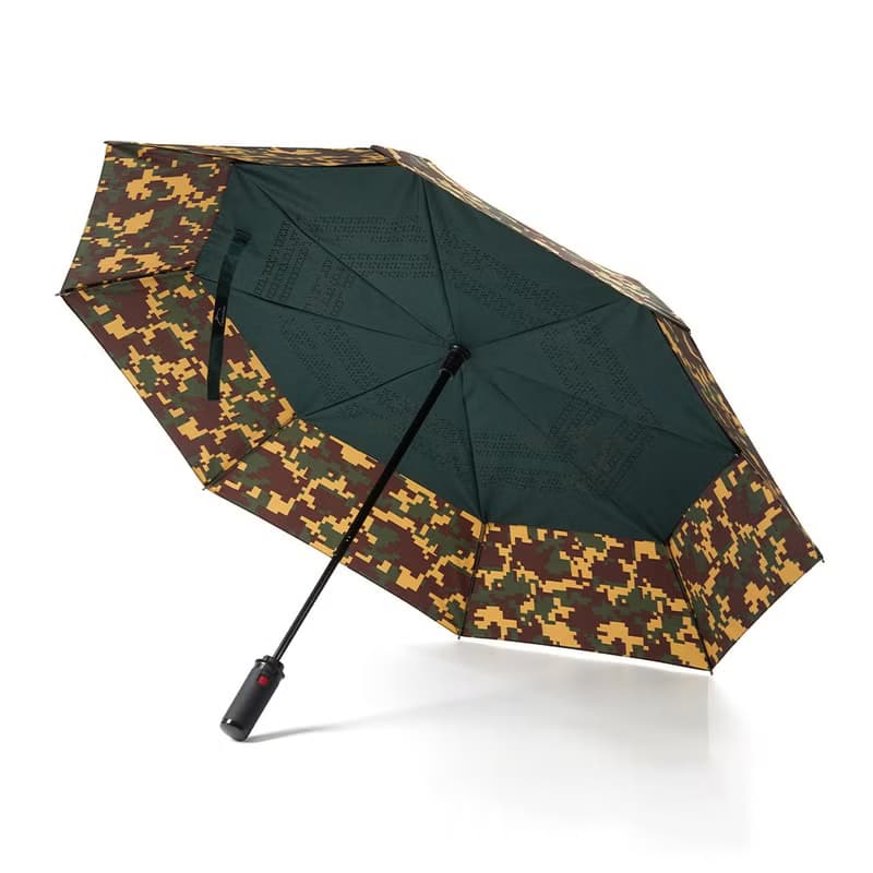 美而耐【反向傘-迷彩面綠底】一秒瞬收 反向聚雨 抗風防潑 折疊傘