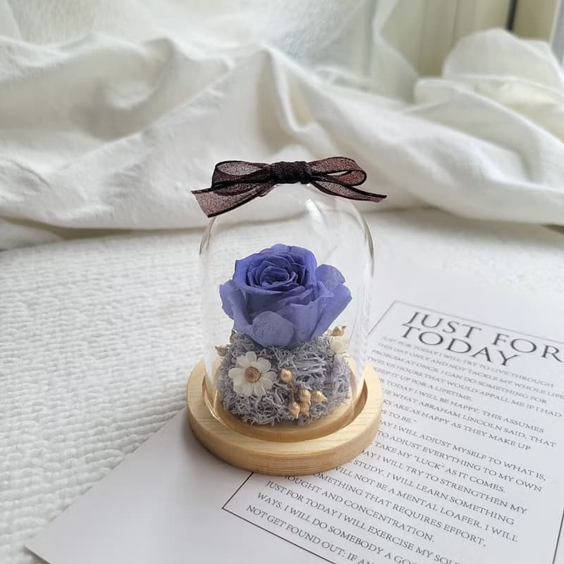 【現貨】迷你永生花玻璃球罩盅。5公分。附包裝。。畢業。老師禮