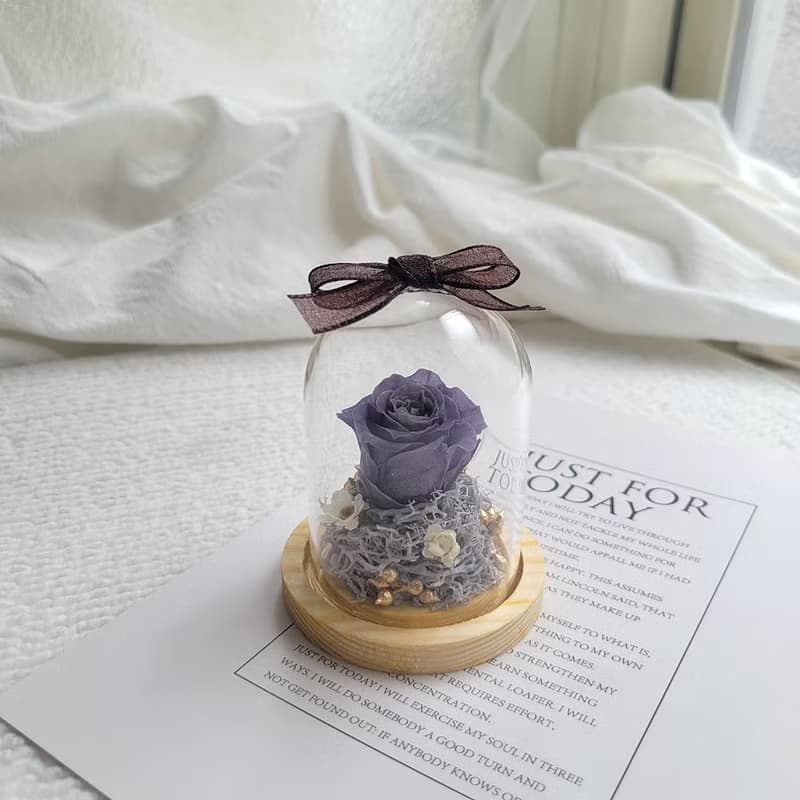 【現貨】迷你永生花玻璃球罩盅。5公分。附包裝。。畢業。老師禮