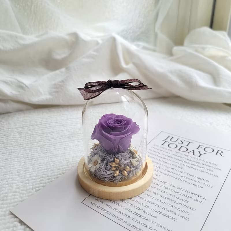 【現貨】迷你永生花玻璃球罩盅。5公分。附包裝。。畢業。老師禮