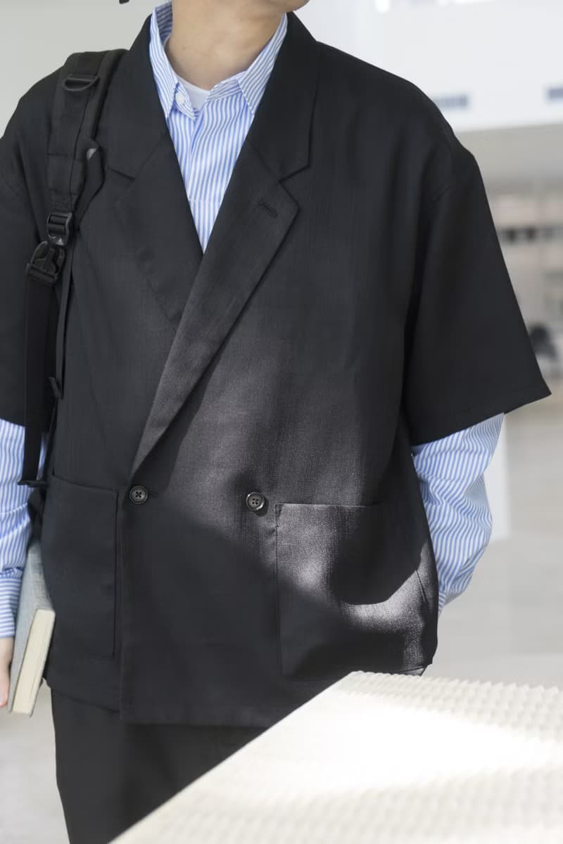 Suit 誠意推薦 日系潮流寬鬆雙排扣短袖休閒西裝襯衫外套 Blazer
