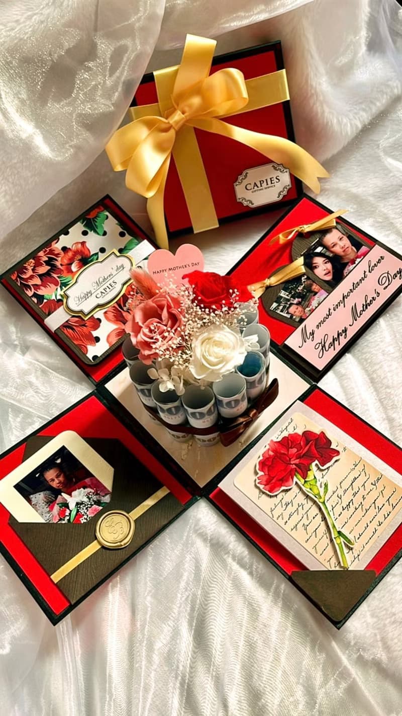有錢花手工禮物盒│送禮│生日│鈔票花│七夕│情人【紅色】