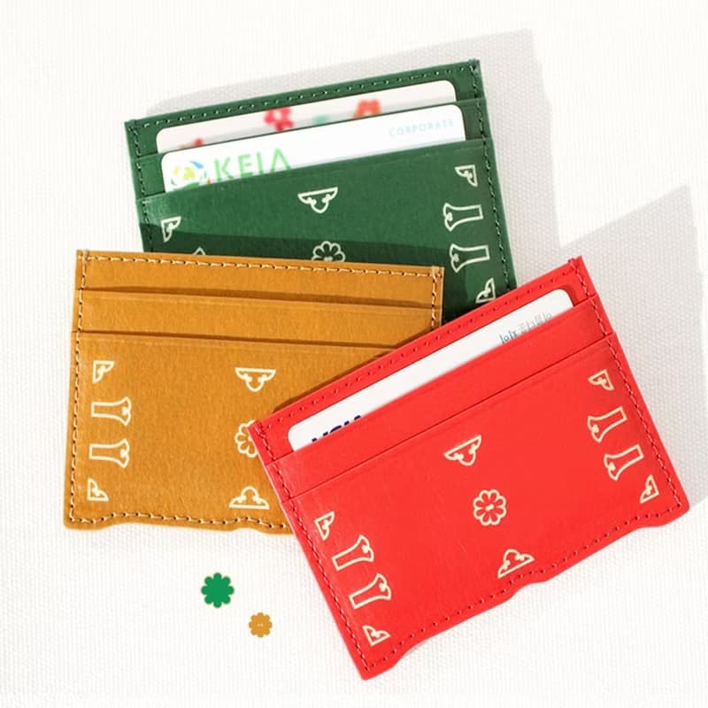 Vegan eco Korean traditional paper leather 'Jeonju' card wallet
