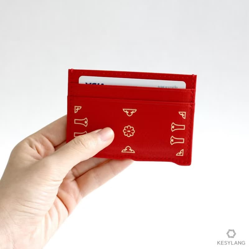 Vegan eco Korean traditional paper leather 'Jeonju' card wallet