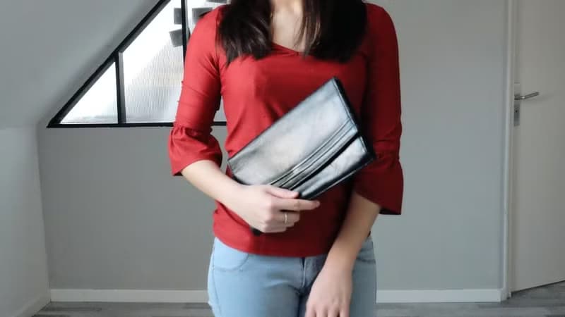 法國復古黑色真皮手提袋