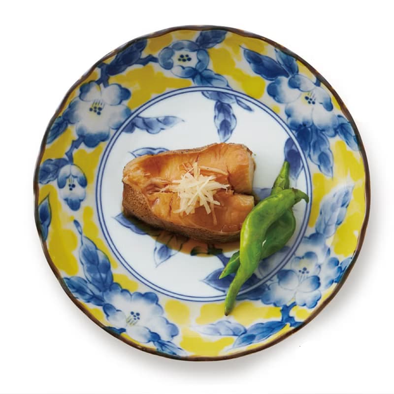 日本三峰 黃彩牡丹缽湯碗陶瓷麵碗飯碗盤子 日式餐具套裝家用碗