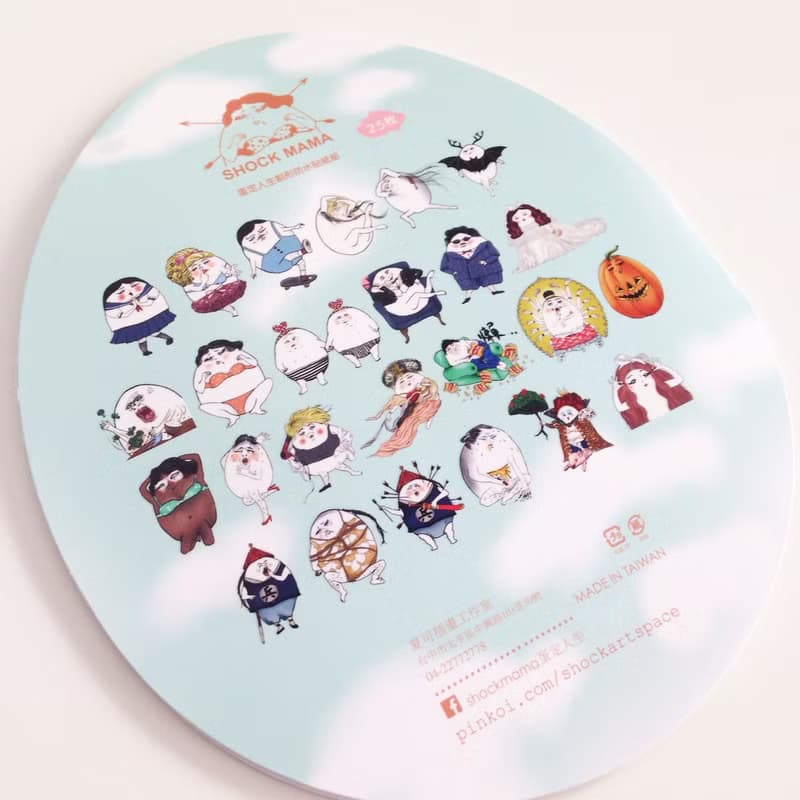蛋定星球 割型貼紙25入 (粉綠)