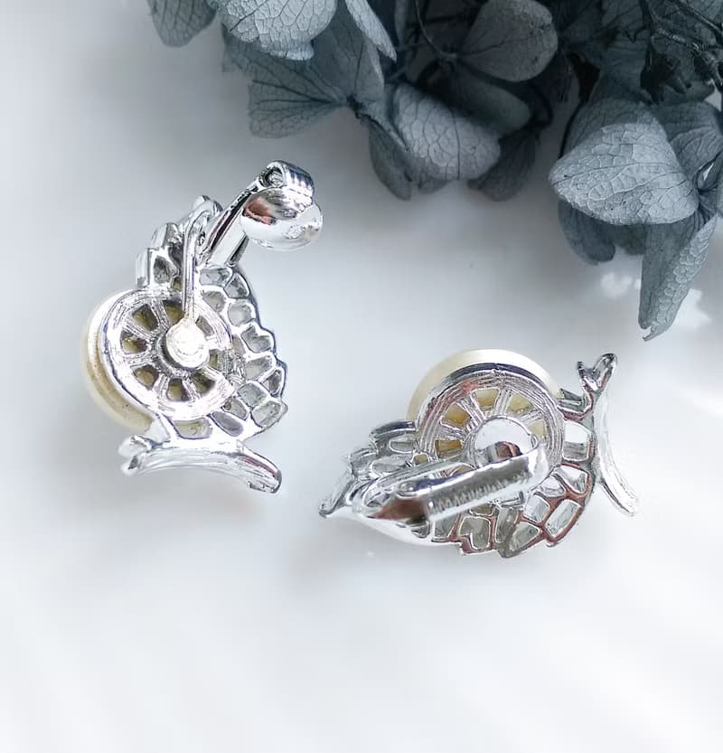 Vintage Jewelry SARAH COV Nature's Pearl  夾式耳環